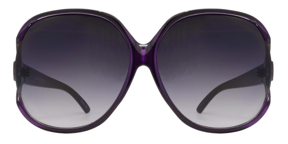 7376 - Large Square Sunglasses with Metal Accent Temple