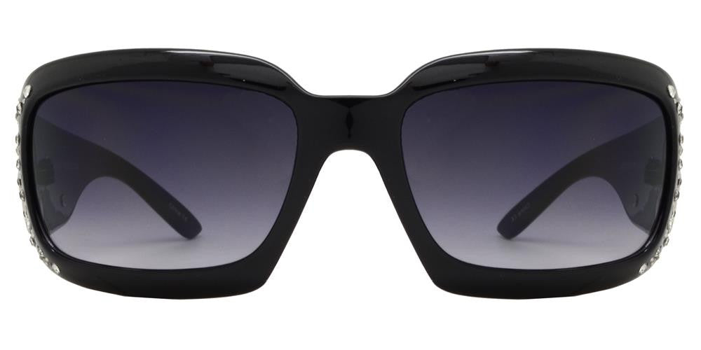 7673 - Rectangular Chunky Sunglasses with Double Pistol Concho