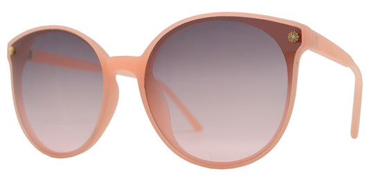 8838 - Plastic Horn Rim Sunglasses with Flower Accent