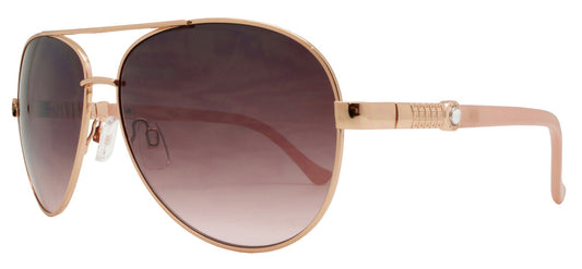 FC 6262 - Classic Aviator Rhinestone Accent Women Metal Sunglasses