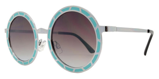 FC 6325 - Round Flat Lens Decorative Frame Metal Sunglasses