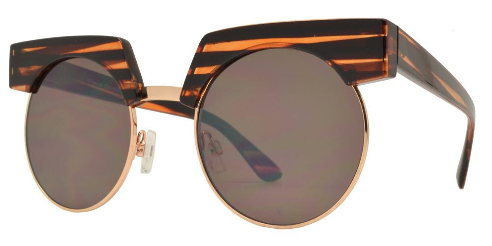FC 6363 - Extreme Horn Rimmed Round Plastic Sunglasses